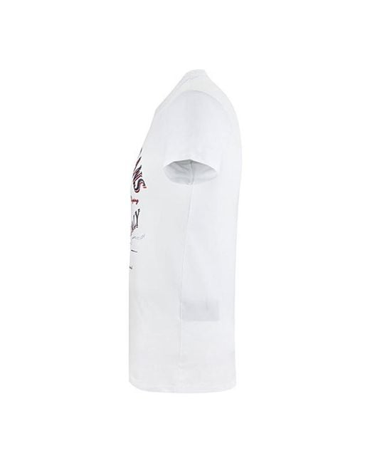 Armani Jeans White Logo Printed Pattern T-Shirt for men