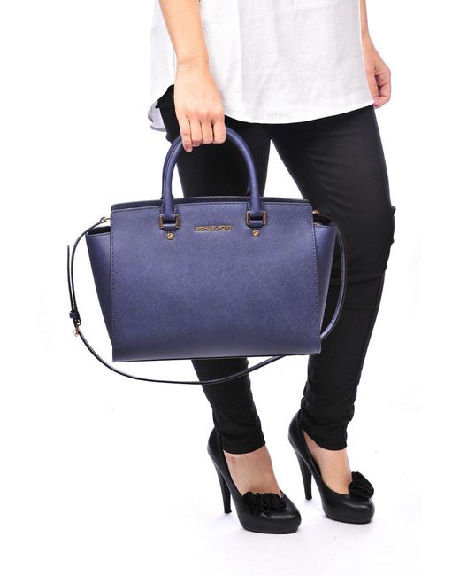 Michael Kors Blue Logo Shoulder Bag