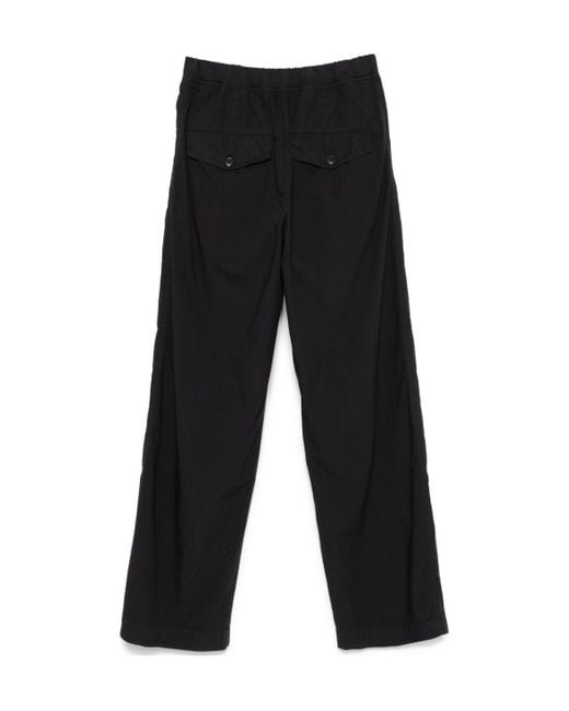 Dries Van Noten Black Drawstring Straight-Leg Trousers for men