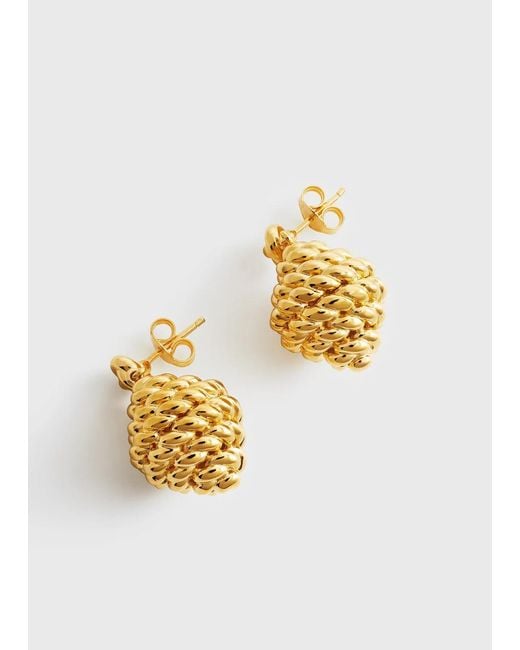 Totême Metallic Rope Drop Earrings