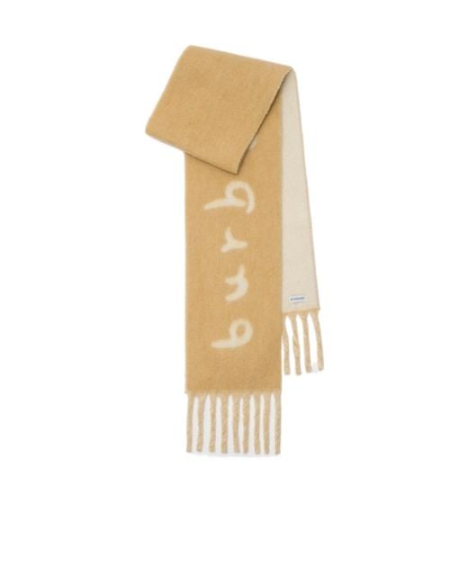 Burberry Metallic Logo Jacquard Fringed Scarf