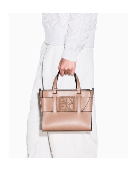 ARMANI EXCHANGE Brown Shopping Bag With Monogram