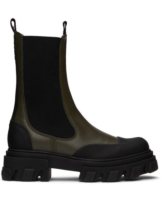 Ganni Black Slip-On Boots