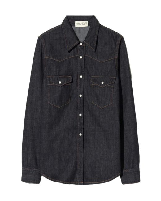 Nili Lotan Black Lapel Denim Jacket