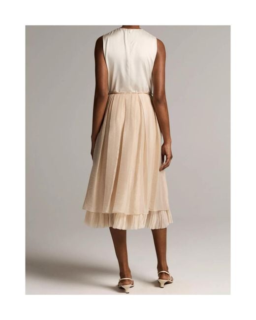 Vince Natural Pleated Layered Skirt
