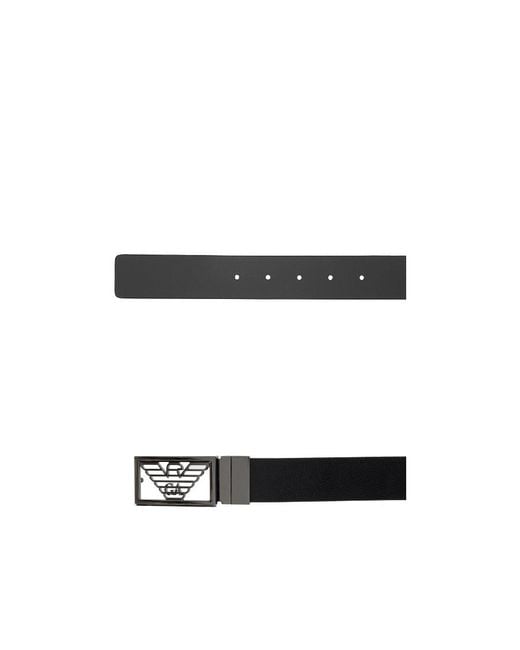 Emporio Armani White Logo-Buckle Detailed Belt for men