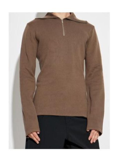Entire studios Brown Lapel Sweater for men