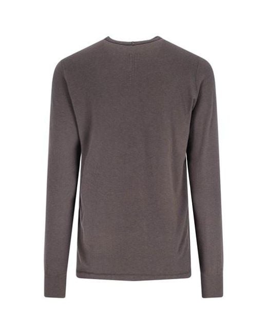 Rick Owens Gray Long-Sleeved Crewneck Jumper for men