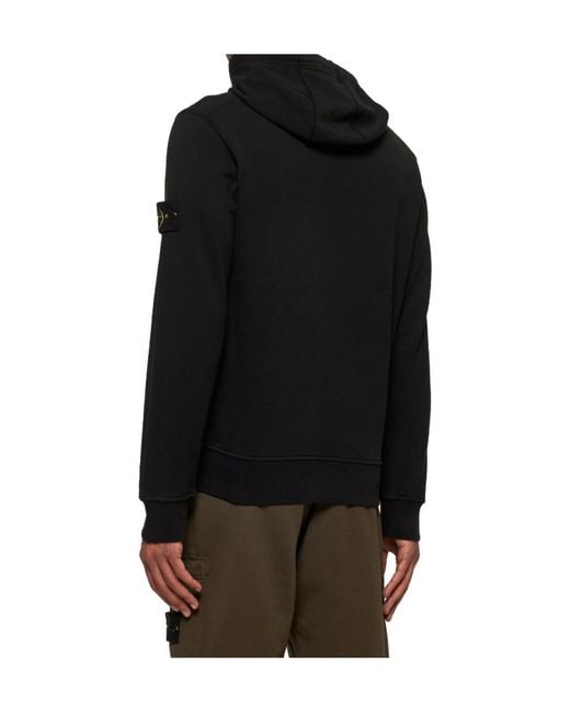 Stone Island Black Hoodie With Compass Application for men