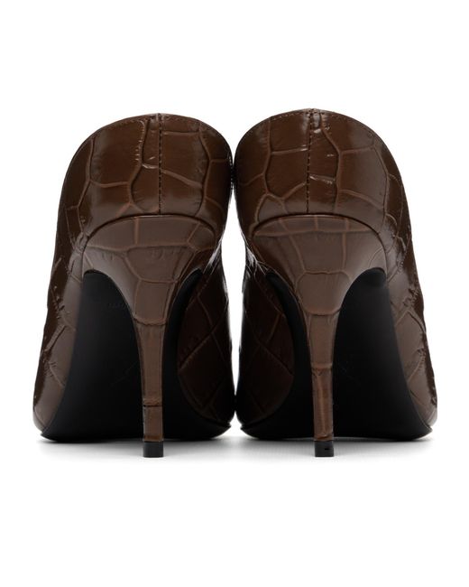 AMINA MUADDI Brown Pointed-Toe High Heels