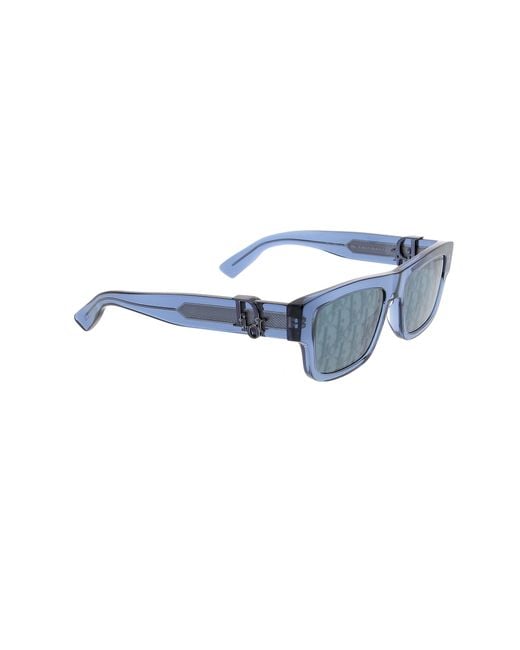 Dior Blue Eyewear Rectangular Frame Sunglasses