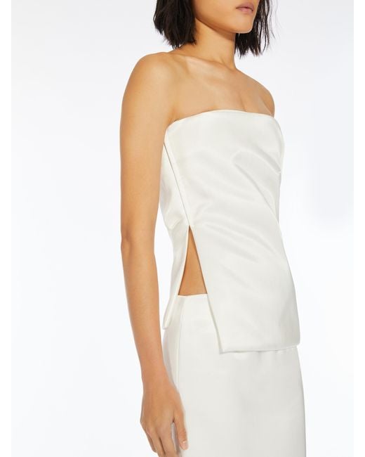 Sportmax White Strapless Bustier Top