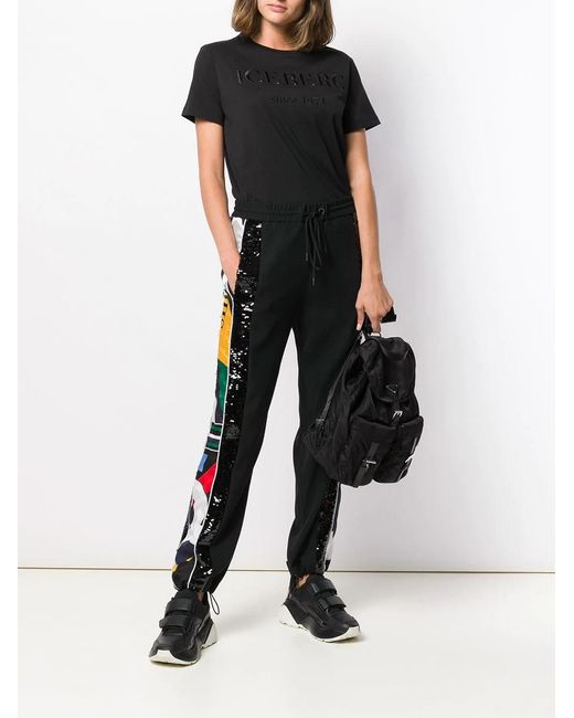 Iceberg Black Logo Embroidered T-Shirt