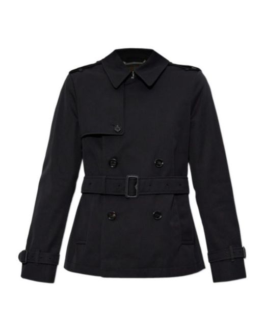 Burberry Black Double-Breasted Belted Trench Coat