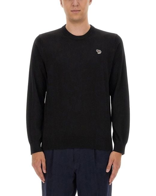 Paul Smith Black Ps Paul Smith Zebra Logo Jumper for men
