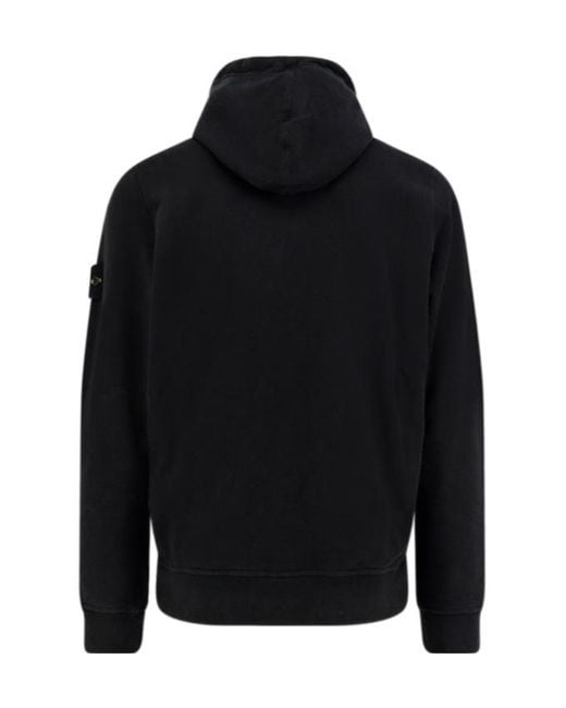 Stone Island Blue Logo Patch Drawstring Hoodie for men