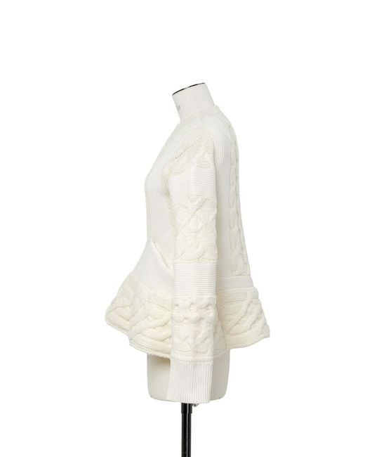 Sacai White Knitted Textured Wool Sweater