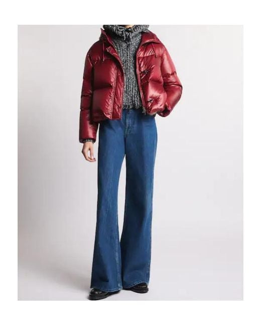 Fay Red Hooded Quilted Puffer Jacket