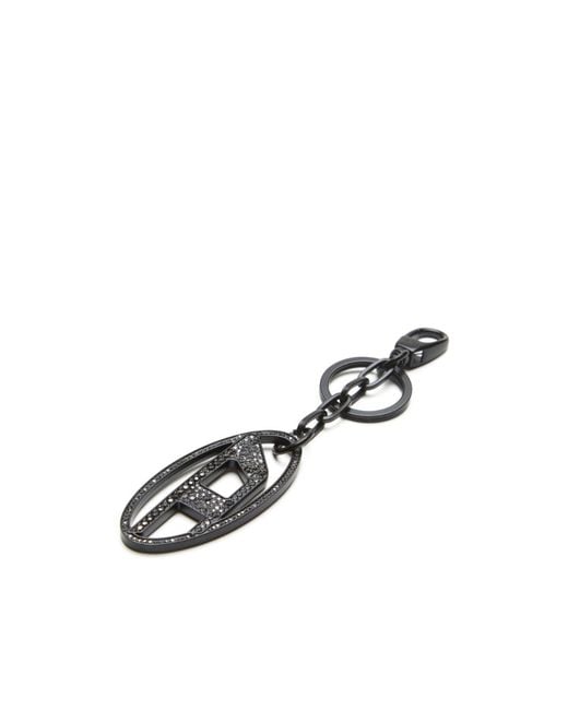 DIESEL White Holy-C Oval D Keyring