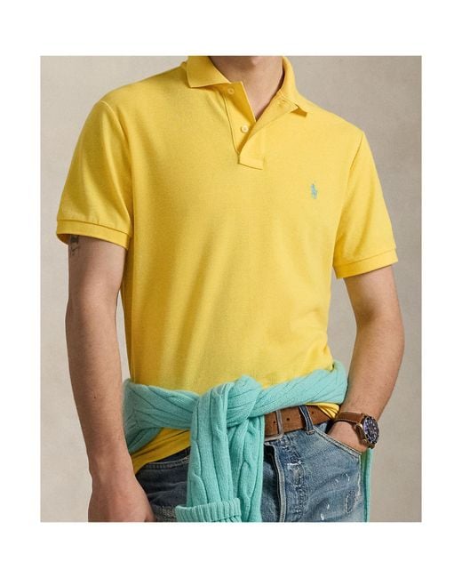 Ralph Lauren Yellow Short-Sleeved Polo Shirt for men