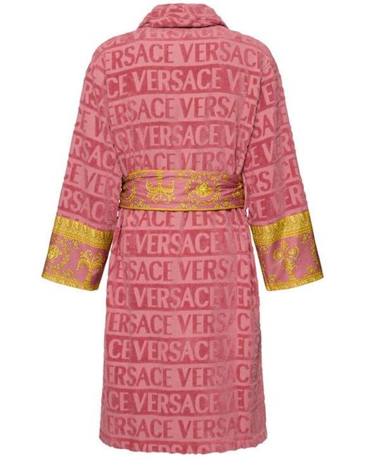 Versace Red Long-Sleeved Bathrobe