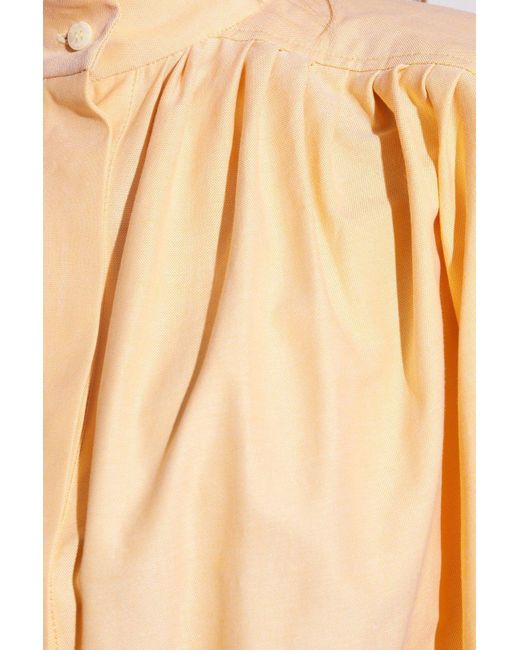 Etro Natural Pleated Long-Sleeved Blouse