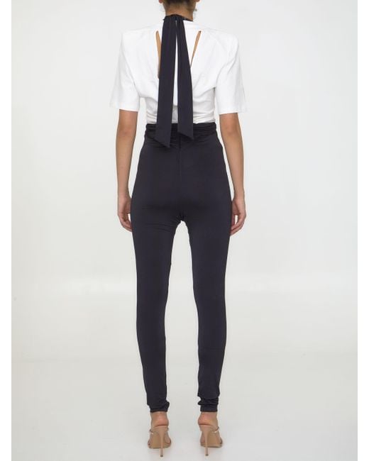 The Attico Blue The Ruby Cut Out Detailed Halterneck-Strap Leggings