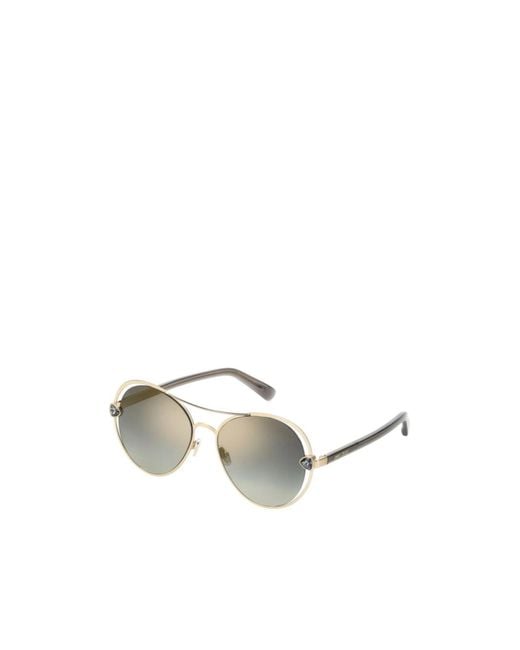 Jimmy Choo Metallic Eyewear Sarah Round Frame Sunglasses