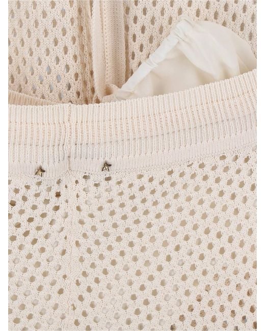 Golden Goose Deluxe Brand White Open-Knit Wide-Leg Drawstring Pants
