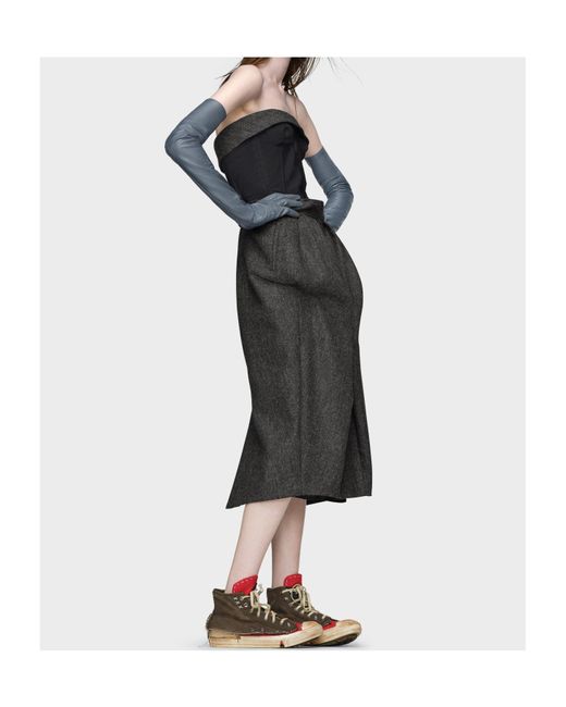 Maison Margiela Black Wool Bustier Dress