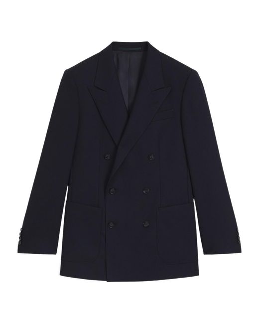 Boss Blue Double-Breasted Blazer for men
