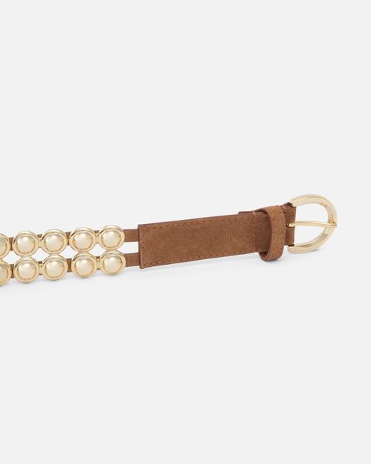 Pinko White Love Stud Embellished Belt