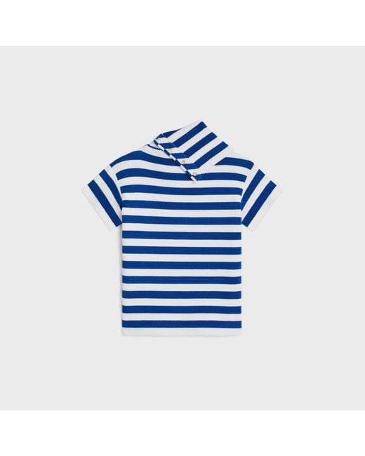 Céline Blue High Neck Top