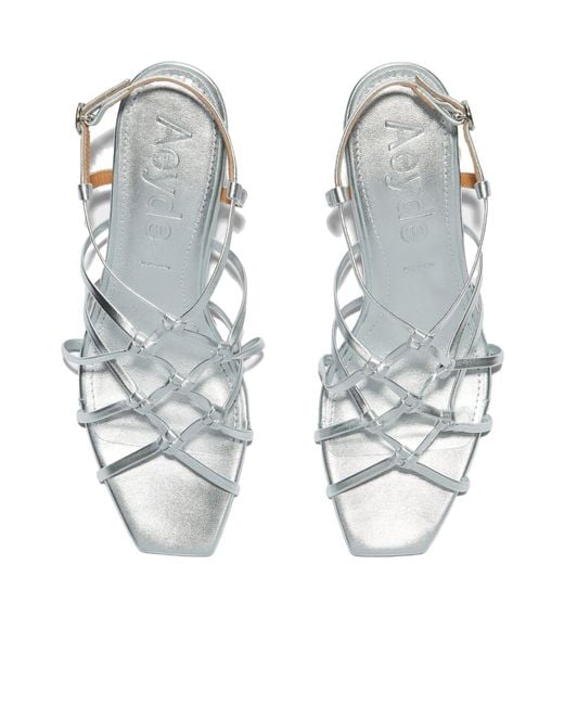 Aeyde White Acacia Block-Heel Sandals