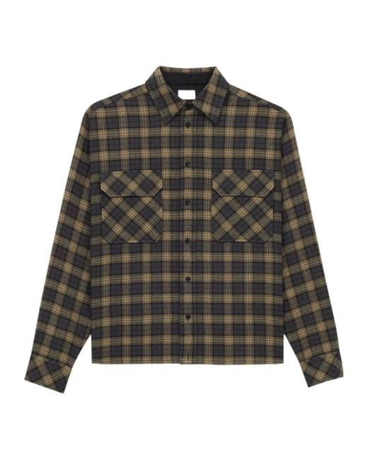 Saint Laurent Gray Checked Wool Overshirt for men