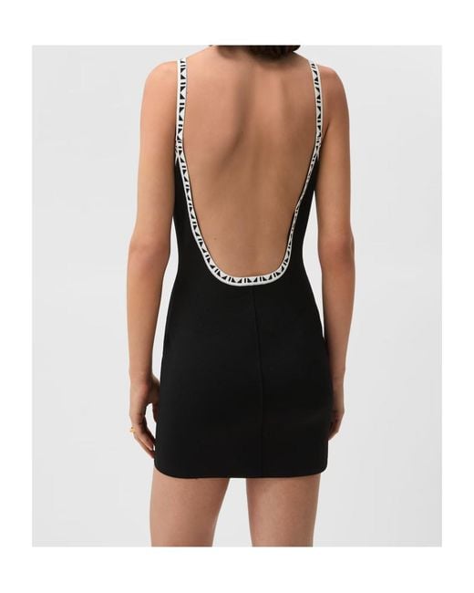 Versace Black Stretch Viscose Jacquard Mini Dress