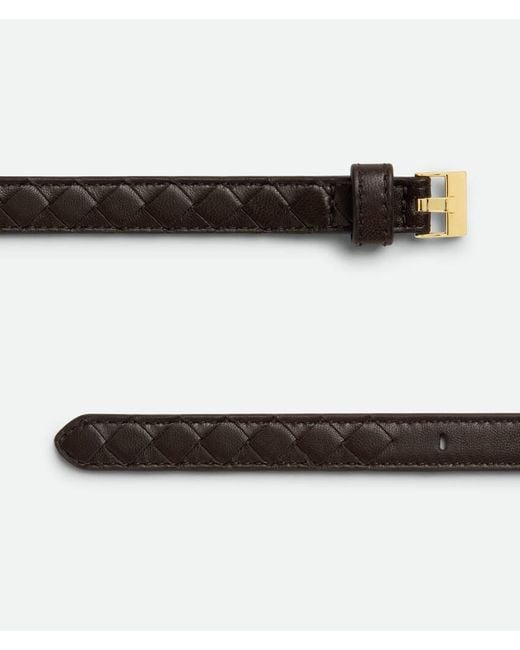Bottega Veneta Black Intrecciato Watch Buckled Belt