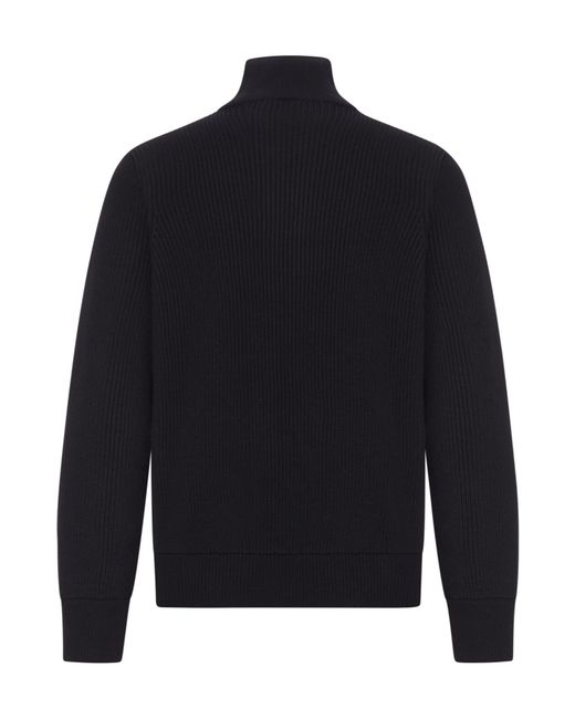 Roberto Collina Blue Ribbed Zip Cardigan for men