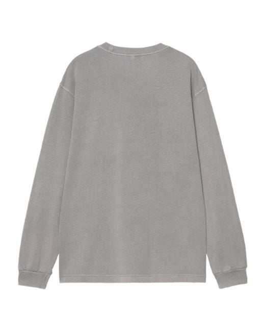 Carhartt Gray Nelson Long-Sleeve T-Shirt for men