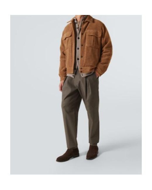 Giorgio Armani Brown Wool And Cashmere Velvet Blouson for men