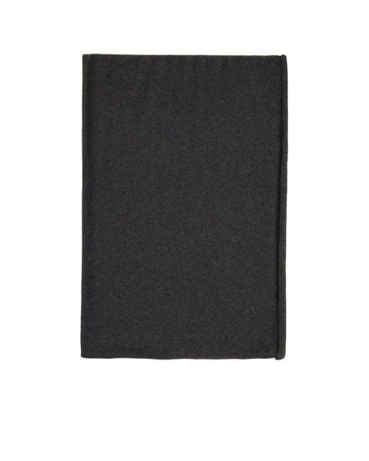 Jil Sander Black Logo-Patch Knitted Scarf for men