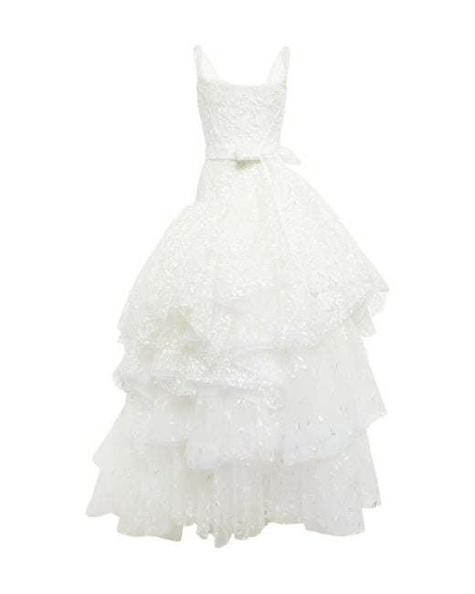 Vivienne Westwood White Bridal Princess Embroidered Gown