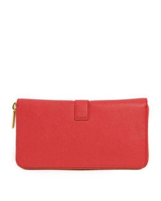 Saint Laurent Red Zip Wallet
