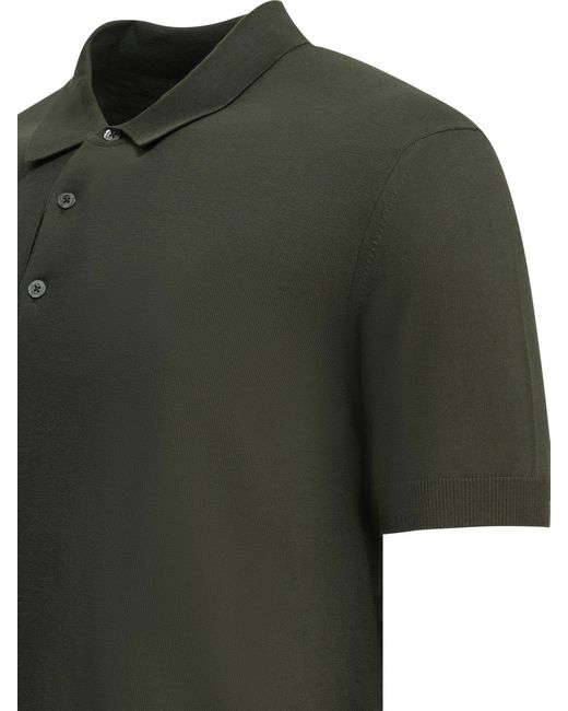 Baracuta Green Pima Short-Sleeved Polo Shirt for men