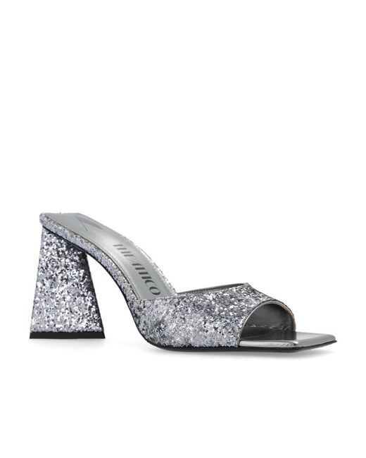 The Attico White The Mini Devon Embellished Slip-On Sandals