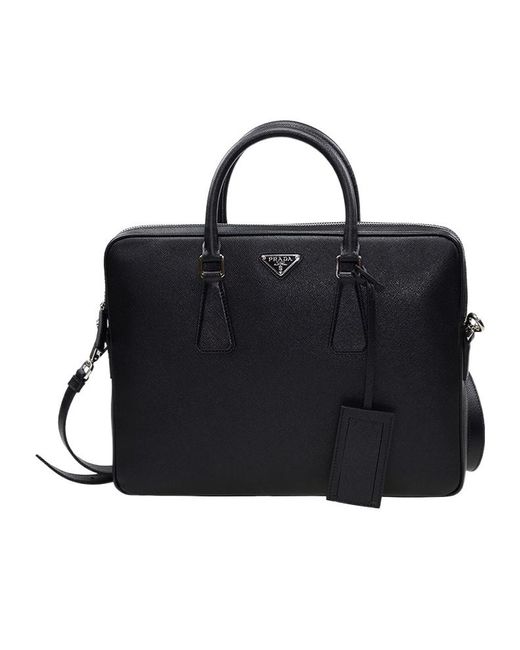 Prada Black Zippered Shoulder Bag for men