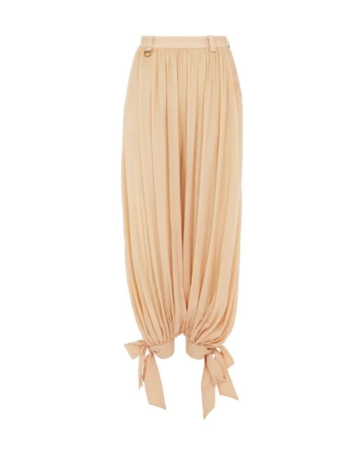 Chloé Natural Chloé Fluid Pleated Pants