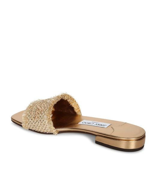Jimmy Choo Natural Square-Toe Slides
