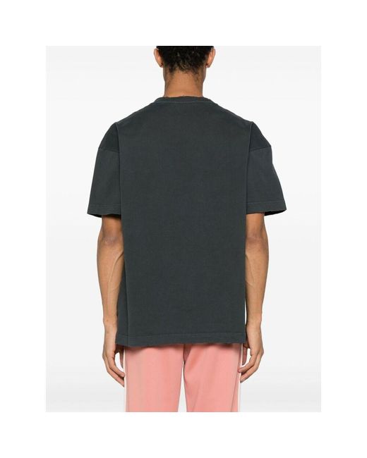 Palm Angels Black T-Shirt With Western Print for men