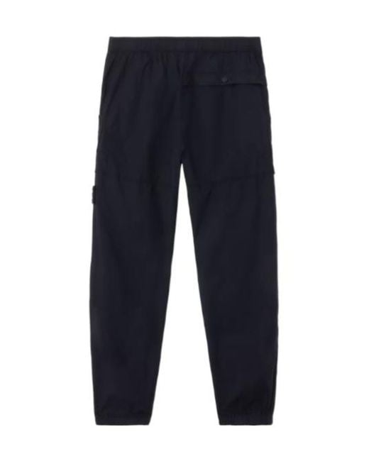 Stone Island Blue Compass-Badge Trousers for men
